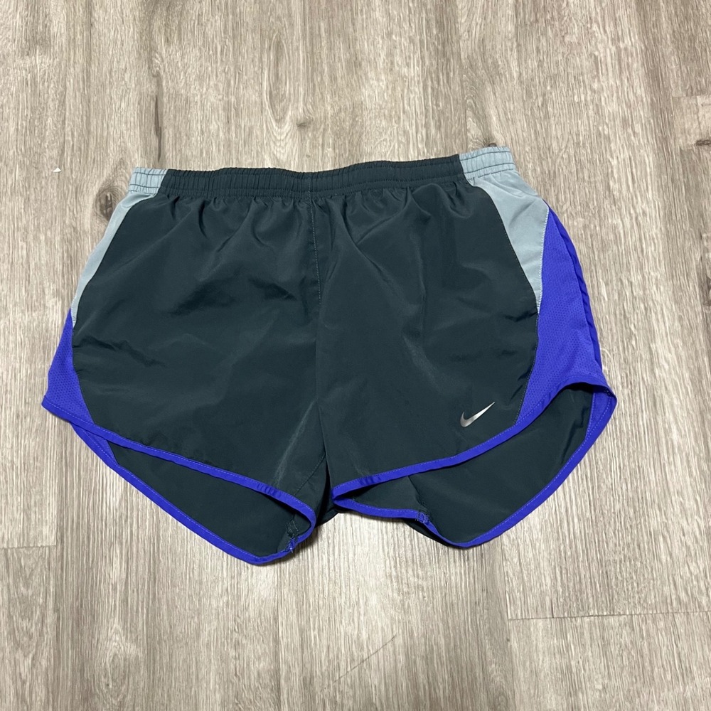 Nike Dri Fit Women Running Shorts Dark Gray Purple Athletic Training Size S‎